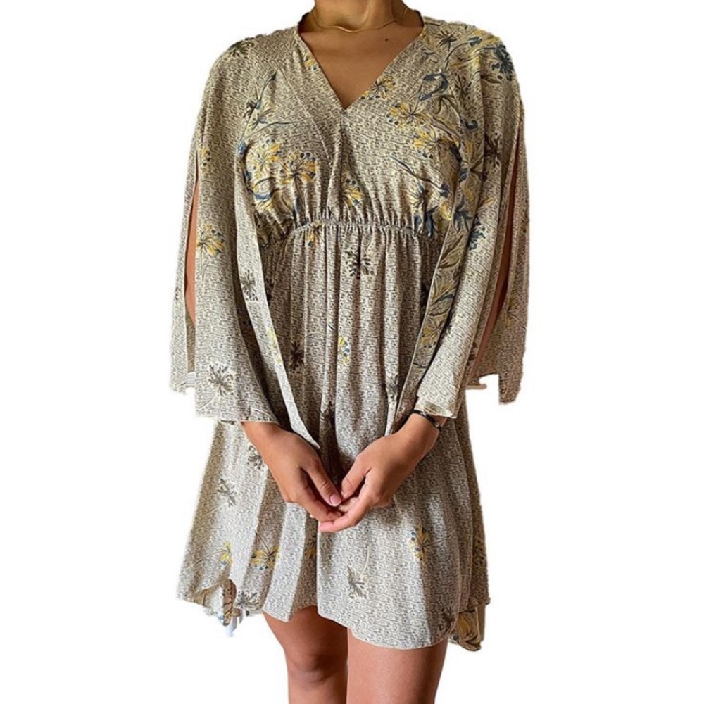 Maje | Flowy Midi Dress with Long Slit Sleeves